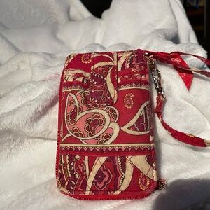 Elegant Red and Cream Paisley Clutch